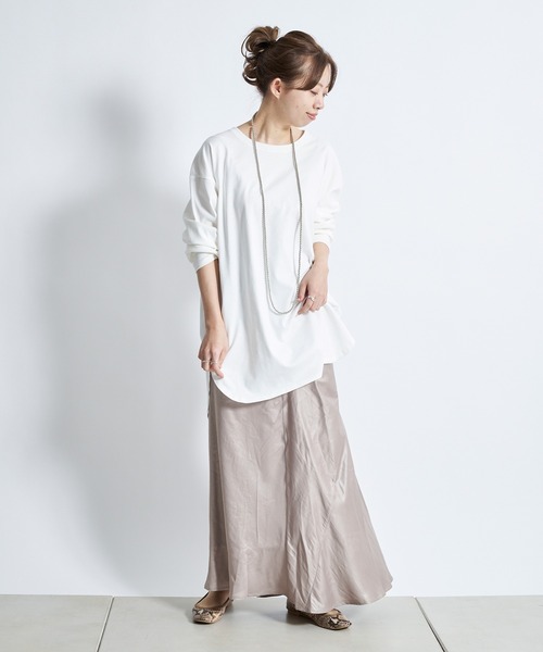 DouDou（ドゥドゥ）の「SS BIG T（Tシャツ/カットソー・レディース・オフホワイト/グレー/ライトベージュ/ブルー・FREE）」の9枚目の写真