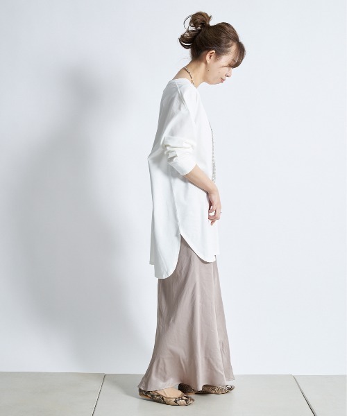 DouDou（ドゥドゥ）の「SS BIG T（Tシャツ/カットソー・レディース・オフホワイト/グレー/ライトベージュ/ブルー・FREE）」の10枚目の写真