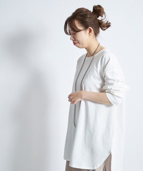 DouDou（ドゥドゥ）の「SS BIG T（Tシャツ/カットソー・レディース・オフホワイト/グレー/ライトベージュ/ブルー・FREE）」の13枚目の写真