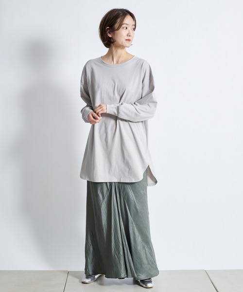 DouDou（ドゥドゥ）の「SS BIG T（Tシャツ/カットソー・レディース・オフホワイト/グレー/ライトベージュ/ブルー・FREE）」の17枚目の写真