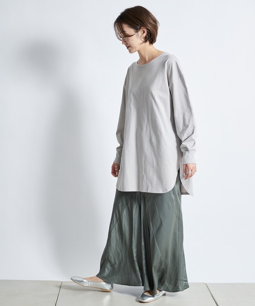 DouDou（ドゥドゥ）の「SS BIG T（Tシャツ/カットソー・レディース・オフホワイト/グレー/ライトベージュ/ブルー・FREE）」の18枚目の写真