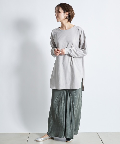 DouDou（ドゥドゥ）の「SS BIG T（Tシャツ/カットソー・レディース・オフホワイト/グレー/ライトベージュ/ブルー・FREE）」の19枚目の写真