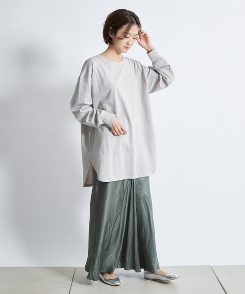 DouDou（ドゥドゥ）の「SS BIG T（Tシャツ/カットソー・レディース・オフホワイト/グレー/ライトベージュ/ブルー・FREE）」の20枚目の写真