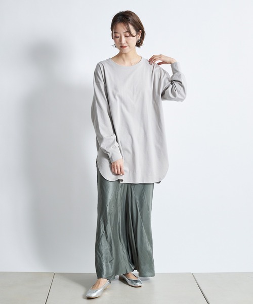 DouDou（ドゥドゥ）の「SS BIG T（Tシャツ/カットソー・レディース・オフホワイト/グレー/ライトベージュ/ブルー・FREE）」の21枚目の写真