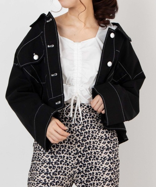 セール Wego ワイドスリーブステッチショートｇジャン デニムジャケット Wego ウィゴー のファッション通販 Zozotown
