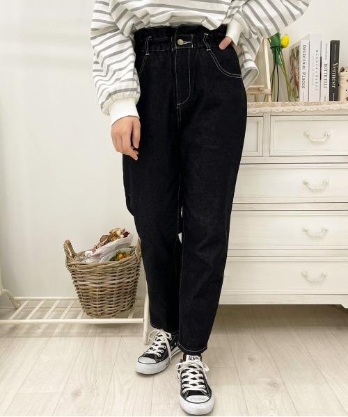 apres jour（アプレジュール）の「フリルデニムテーパードパンツ【ZOZOTOWN限定アイテム】（デニムパンツ・レディース・ミント/アイボリー/モカ/ブラック・SMALL/MEDIUM/X-LARGE）」の10枚目の写真