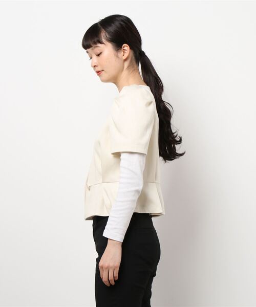 LANVIN en Bleu ジャケット ノーカラージャケット トリプル