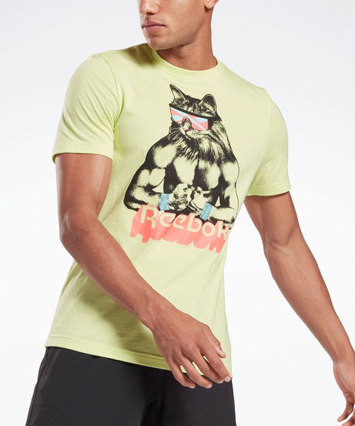 Reebok(リーボック)の「グリッティキティ Tシャツ / Gritty Kitty T-Shirt(Tシャツ/カットソー・メンズ・レモンイエロー/ホワイト・SMALL/X-LARGE/MEDIUM/LARGE/XX-LARGE)」の2枚目の写真