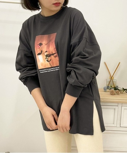 apres jour(アプレジュール)の「アソートビッグスリットロンT【ZOZOTOWN限定アイテム】(Tシャツ/カットソー・レディース・ミント/ブラック/ブラック系その他/ホワイト系その他3/ホワイト系その他/ライトピンク/オフホワイト/サックスブルー/アイボリー/ホワイト系その他2・X-LARGE/フリー)」の7枚目の写真