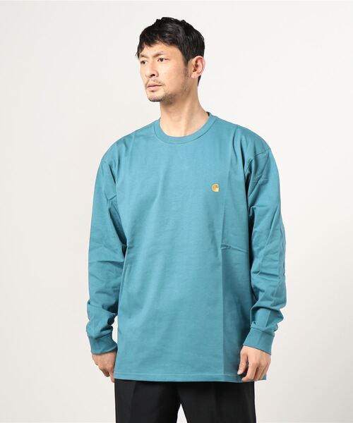 Carhartt WIP（カーハートダブリューアイピー）の「L/S CHASE T-SHIRT（Tシャツ/カットソー・メンズ・ホワイト/アッシュグレー/ブラック/バーガンディー/ダークグリーン/エメラルド/ダークパープル/オレンジ/サックスブルー・X-SMALL/SMALL/MEDIUM/LARGE/X-LARGE/XX-LARGE）」の6枚目の写真
