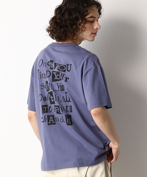 Purple&Yellow(パープルアンドイエロー)の「バックプリント ワイドTシャツ(Tシャツ/カットソー・メンズ・ホワイト/ブルー/ブラック/オリーブ・LARGE/MEDIUM/SMALL)」の4枚目の写真