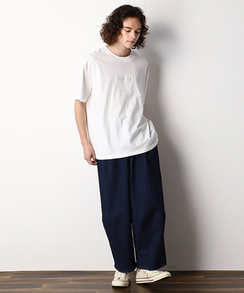 Purple&Yellow(パープルアンドイエロー)の「バックプリント ワイドTシャツ(Tシャツ/カットソー・メンズ・ホワイト/ブルー/ブラック/オリーブ・LARGE/MEDIUM/SMALL)」の11枚目の写真