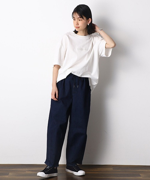 Purple&Yellow(パープルアンドイエロー)の「バックプリント ワイドTシャツ(Tシャツ/カットソー・メンズ・ホワイト/ブルー/ブラック/オリーブ・LARGE/MEDIUM/SMALL)」の5枚目の写真