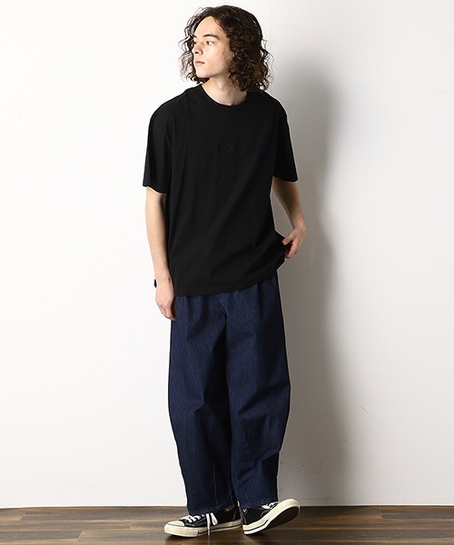 Purple&Yellow(パープルアンドイエロー)の「バックプリント ワイドTシャツ(Tシャツ/カットソー・メンズ・ホワイト/ブルー/ブラック/オリーブ・LARGE/MEDIUM/SMALL)」の13枚目の写真