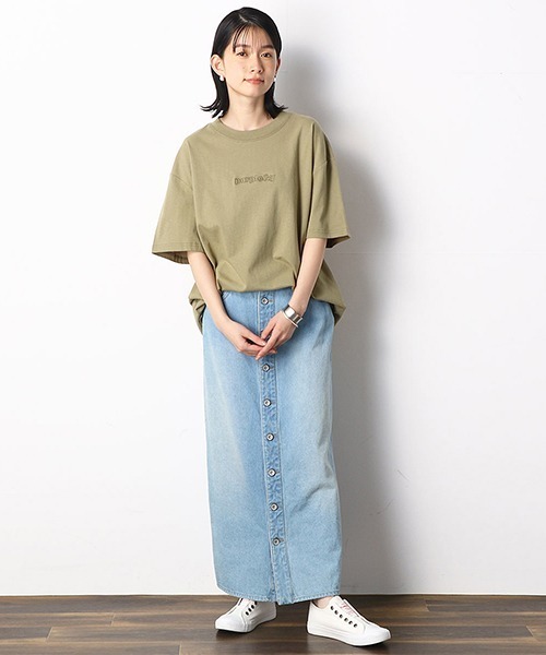 Purple&Yellow(パープルアンドイエロー)の「バックプリント ワイドTシャツ(Tシャツ/カットソー・メンズ・ホワイト/ブルー/ブラック/オリーブ・LARGE/MEDIUM/SMALL)」の14枚目の写真