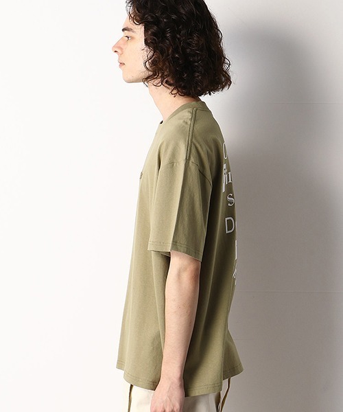 Purple&Yellow(パープルアンドイエロー)の「バックプリント ワイドTシャツ(Tシャツ/カットソー・メンズ・ホワイト/ブルー/ブラック/オリーブ・LARGE/MEDIUM/SMALL)」の6枚目の写真