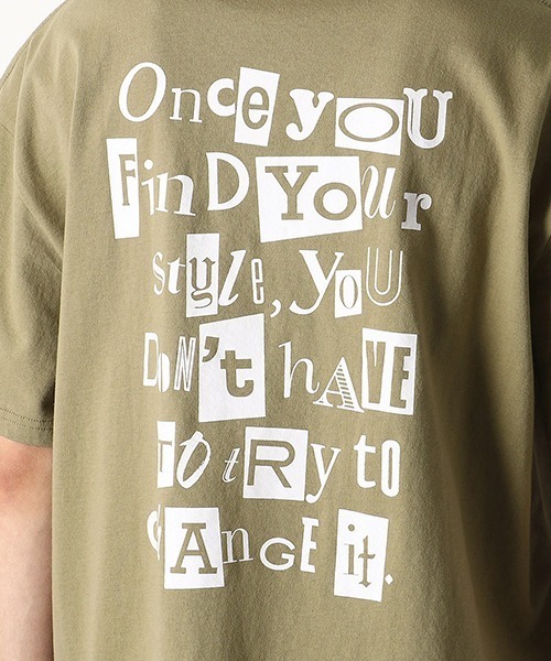 Purple&Yellow(パープルアンドイエロー)の「バックプリント ワイドTシャツ(Tシャツ/カットソー・メンズ・ホワイト/ブルー/ブラック/オリーブ・LARGE/MEDIUM/SMALL)」の15枚目の写真