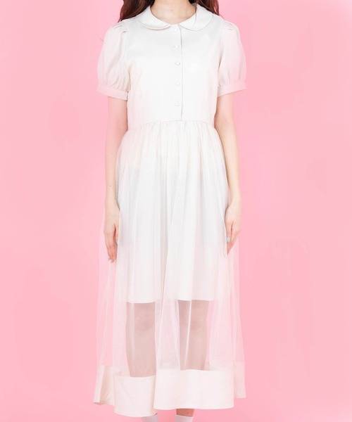 WEGO（ウィゴー）の「WEGO/シアーラインロングワンピース（ワンピース・レディース・ブラック/アイボリー・FREE）」の17枚目の写真