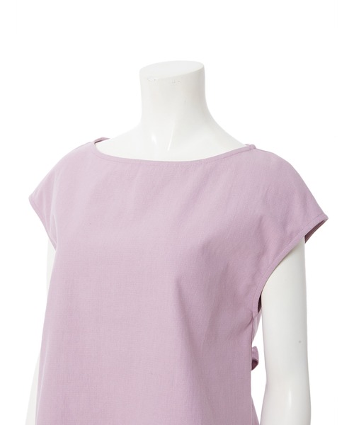 fifth（フィフス）の「【スタイリストプロデュース】綿麻バックリボンフレンチスリーブブラウス（シャツ/ブラウス・レディース・ベージュ/ブラウン/ラベンダー・MEDIUM）」の10枚目の写真