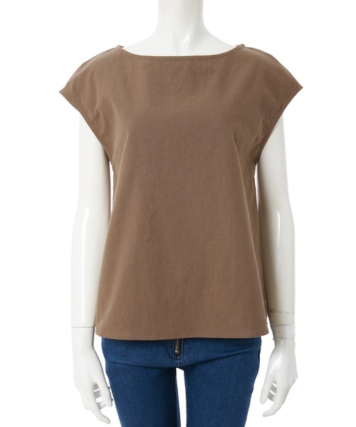 fifth（フィフス）の「【スタイリストプロデュース】綿麻バックリボンフレンチスリーブブラウス（シャツ/ブラウス・レディース・ベージュ/ブラウン/ラベンダー・MEDIUM）」の12枚目の写真