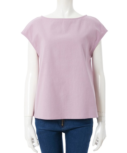 fifth（フィフス）の「【スタイリストプロデュース】綿麻バックリボンフレンチスリーブブラウス（シャツ/ブラウス・レディース・ベージュ/ブラウン/ラベンダー・MEDIUM）」の9枚目の写真