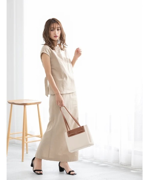 fifth（フィフス）の「【スタイリストプロデュース】綿麻バックリボンフレンチスリーブブラウス（シャツ/ブラウス・レディース・ベージュ/ブラウン/ラベンダー・MEDIUM）」の21枚目の写真