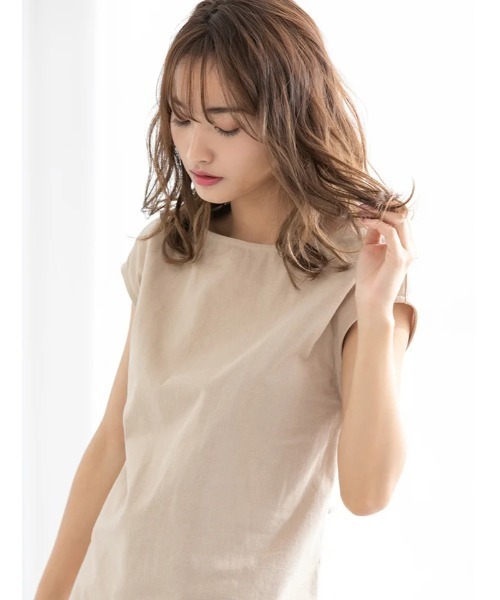 マッキントッシュフィロソフィー　リネン　バックリボンブラウス　パフスリーブ　麻 リバティプリントパフスリーブブラウス(トップス)｜MACKINTOSH
