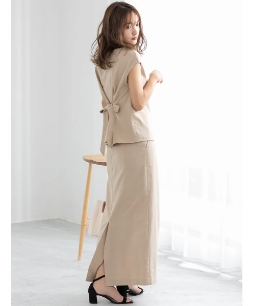 fifth（フィフス）の「【スタイリストプロデュース】綿麻バックリボンフレンチスリーブブラウス（シャツ/ブラウス・レディース・ベージュ/ブラウン/ラベンダー・MEDIUM）」の19枚目の写真