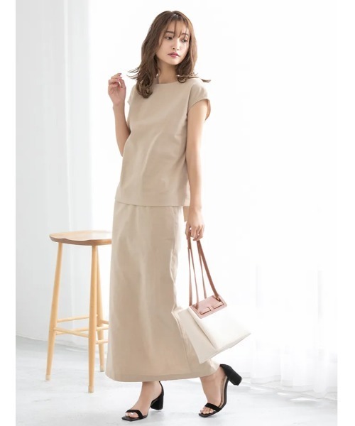 fifth（フィフス）の「【スタイリストプロデュース】綿麻バックリボンフレンチスリーブブラウス（シャツ/ブラウス・レディース・ベージュ/ブラウン/ラベンダー・MEDIUM）」の17枚目の写真