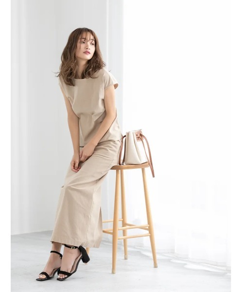 fifth（フィフス）の「【スタイリストプロデュース】綿麻バックリボンフレンチスリーブブラウス（シャツ/ブラウス・レディース・ベージュ/ブラウン/ラベンダー・MEDIUM）」の16枚目の写真