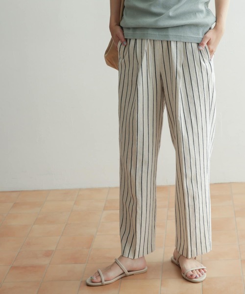 URBAN RESEARCH DOORS(アーバンリサーチドアーズ)の「【WEB限定】リネンストライプイージーパンツ(その他パンツ・レディース・オフホワイト/ナチュラル・38/36)」の21枚目の写真