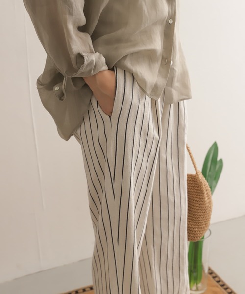 URBAN RESEARCH DOORS(アーバンリサーチドアーズ)の「【WEB限定】リネンストライプイージーパンツ(その他パンツ・レディース・オフホワイト/ナチュラル・38/36)」の16枚目の写真
