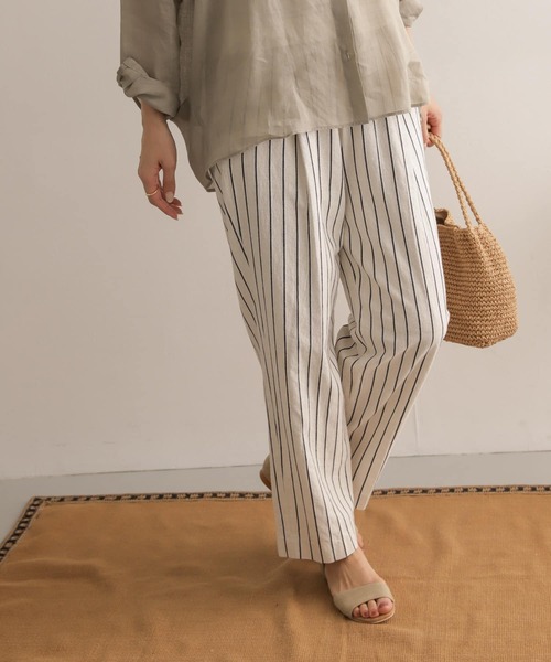 URBAN RESEARCH DOORS(アーバンリサーチドアーズ)の「【WEB限定】リネンストライプイージーパンツ(その他パンツ・レディース・オフホワイト/ナチュラル・38/36)」の12枚目の写真