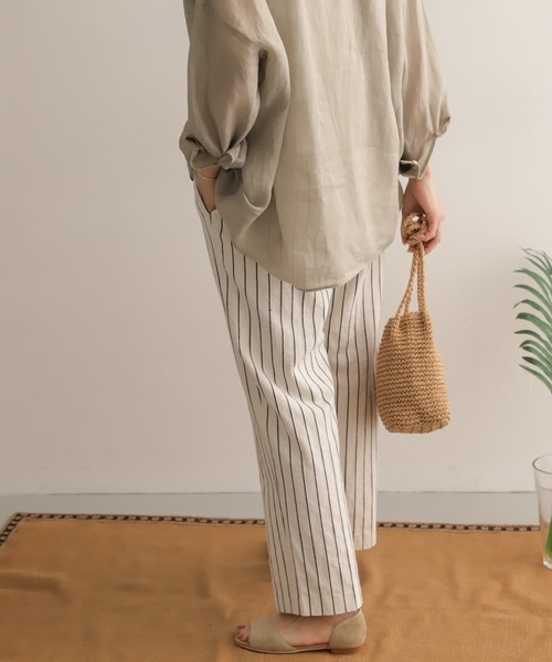 URBAN RESEARCH DOORS(アーバンリサーチドアーズ)の「【WEB限定】リネンストライプイージーパンツ(その他パンツ・レディース・オフホワイト/ナチュラル・38/36)」の8枚目の写真