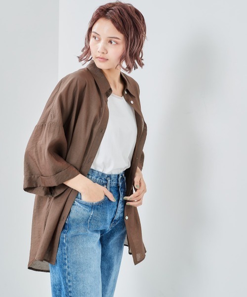 cepo（セポ）の「ワッシャーオーバーシャツ（シャツ/ブラウス・レディース・ベージュ/ブラウン/グレー/イエロー/ブルー・M）」の12枚目の写真