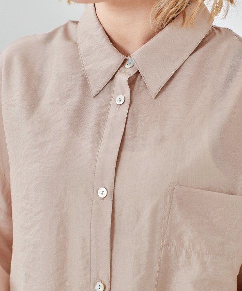 cepo（セポ）の「ワッシャーオーバーシャツ（シャツ/ブラウス・レディース・ベージュ/ブラウン/グレー/イエロー/ブルー・M）」の8枚目の写真