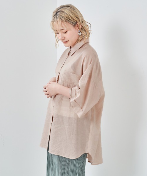 cepo（セポ）の「ワッシャーオーバーシャツ（シャツ/ブラウス・レディース・ベージュ/ブラウン/グレー/イエロー/ブルー・M）」の19枚目の写真