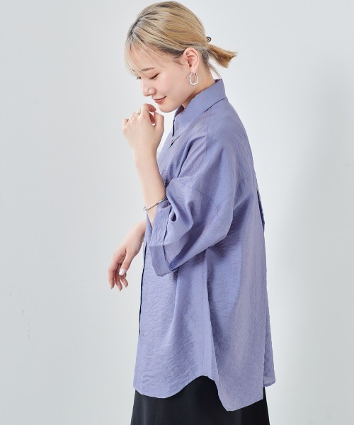 cepo（セポ）の「ワッシャーオーバーシャツ（シャツ/ブラウス・レディース・ベージュ/ブラウン/グレー/イエロー/ブルー・M）」の14枚目の写真