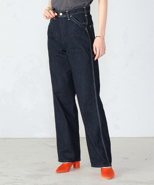 Lee(リー)の「ペインター ワイドデニムパンツ(デニムパンツ・レディース・ワンウォッシュ・X-SMALL/SMALL/MEDIUM/LARGE)」の2枚目の写真