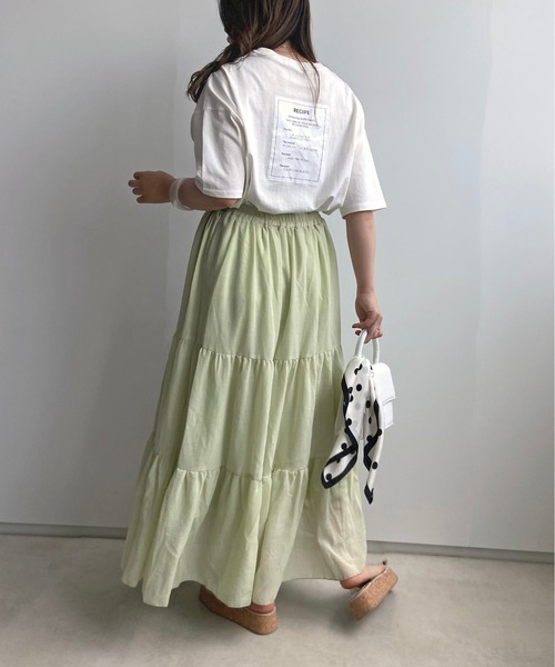 prose verse(プロズヴェール)の「RECIPEバックタグプリントTee(Tシャツ/カットソー・レディース・チャコールグレー/ブラウン/ライトベージュ/オフホワイト・フリ-)」の7枚目の写真