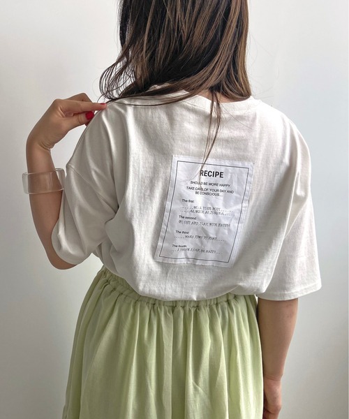 prose verse(プロズヴェール)の「RECIPEバックタグプリントTee(Tシャツ/カットソー・レディース・チャコールグレー/ブラウン/ライトベージュ/オフホワイト・フリ-)」の9枚目の写真