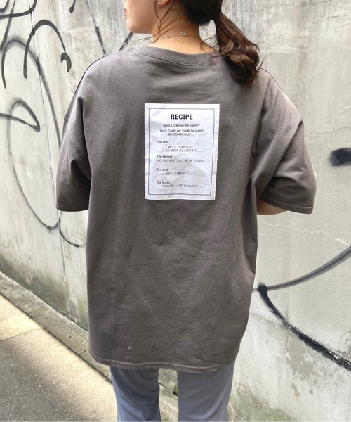 prose verse(プロズヴェール)の「RECIPEバックタグプリントTee(Tシャツ/カットソー・レディース・チャコールグレー/ブラウン/ライトベージュ/オフホワイト・フリ-)」の21枚目の写真