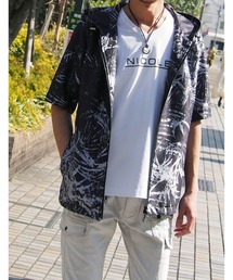 NICOLE CLUB FOR MEN | フルジップ半袖パーカー(パーカー)