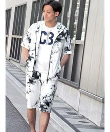 NICOLE CLUB FOR MEN | フルジップ半袖パーカー(パーカー)