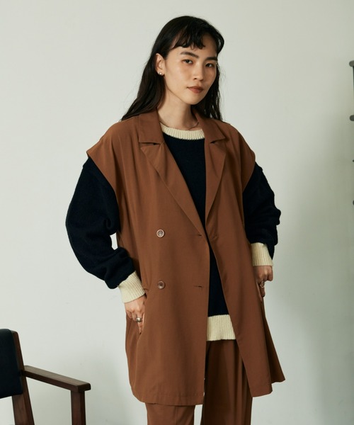 VACANCY(ヴァカンシー)の「SET UP double vest(ベスト・レディース・ブラウン/ブラック/グリーン・FREE)」の17枚目の写真