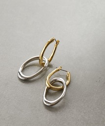 2色リングピアス