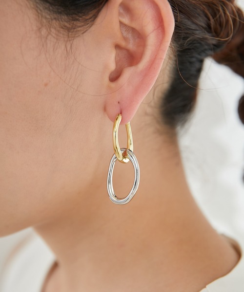 ear PAPILLONNER(イアパピヨネ)の「2色リングピアス(ピアス(両耳用)・レディース・ゴールド・FREE)」の11枚目の写真