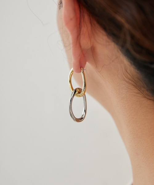 ear PAPILLONNER(イアパピヨネ)の「2色リングピアス(ピアス(両耳用)・レディース・ゴールド・FREE)」の13枚目の写真