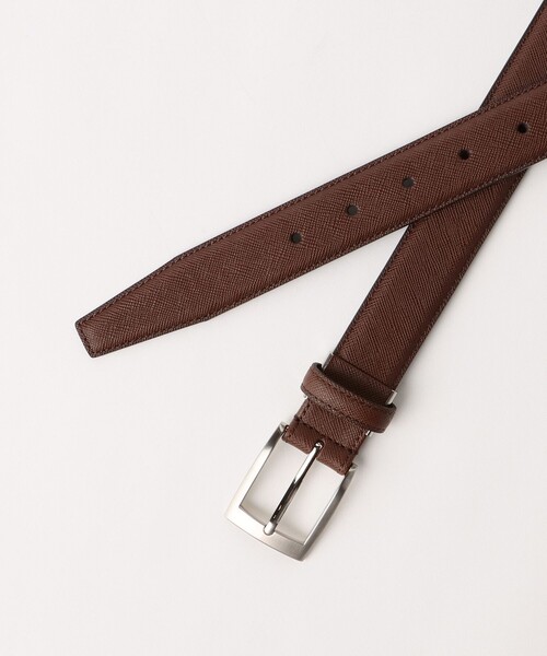 BEAMS HEART（ビームスハート）の「スクエアバックル サフィアーノレザーベルト（ベルト・メンズ・ブラウン/ブラック/ネイビー・ONE SIZE）」の12枚目の写真