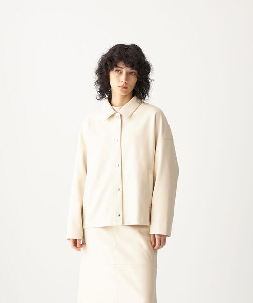 CITEN(シテン)の「<CITEN(シテン)>フェイクレザー ルーズ シャツジャケット(その他アウター・レディース・ナチュラル/ブラック・FREE)」の10枚目の写真